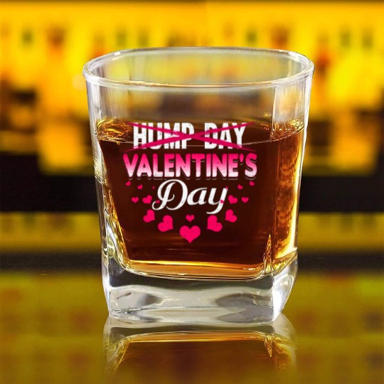 funny valentines day hump day Square Whiskey Glasses