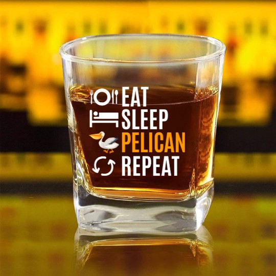 Pelican Gift Cool Pelican Favorite Animal Square Whiskey Glasses