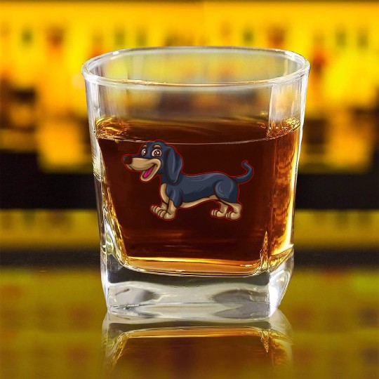 Dachshund Gift Dixie Wiener Doxie Dackel Square Whiskey Glasses