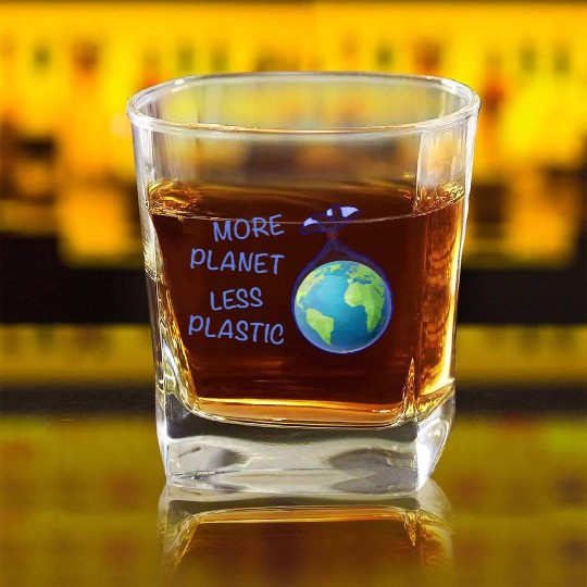 More Planet Less Plastic Eco Friendly Square Whiskey Glasses