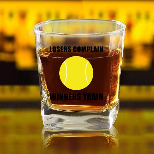 Winners Train Tennis Square Whiskey Glasses