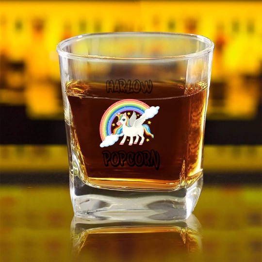 Harlow And Popcorn Merch Popcorn The Pony Square Whiskey Glasses