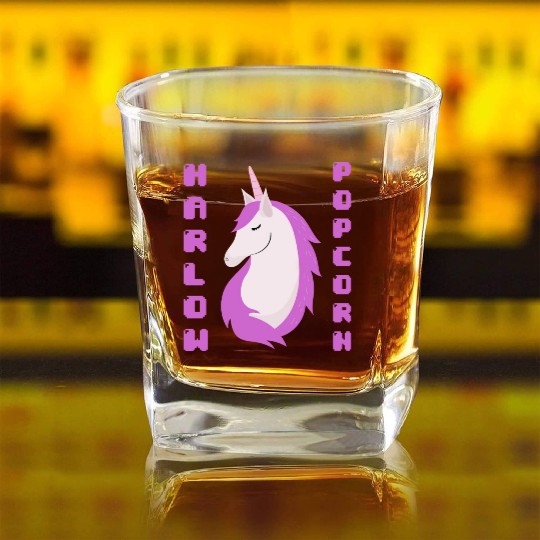 Harlow And Popcorn Merch Popcorn The Pony Square Whiskey Glasses