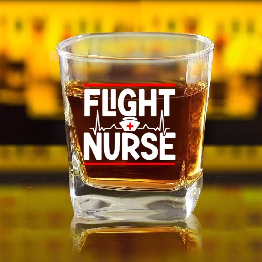 Flight Nurse Medic Job Team Square Whiskey Glasses