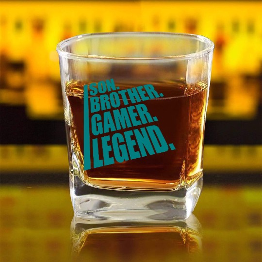 son brother gamer legend Square Whiskey Glasses