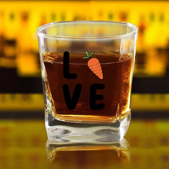 Carrot Love-Vegetable Love Square Whiskey Glasses