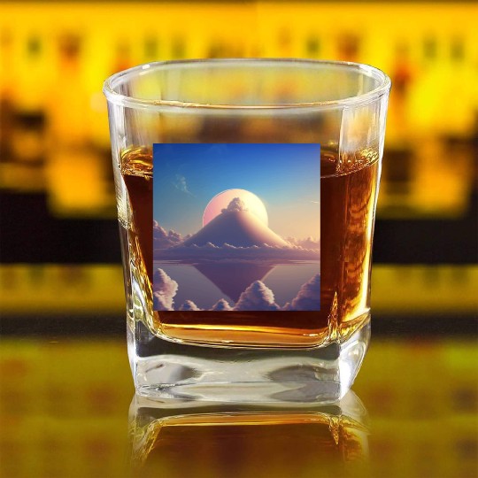 Mashup Cotton Candy Planet & The Lonely Mountain Square Whiskey Glasses