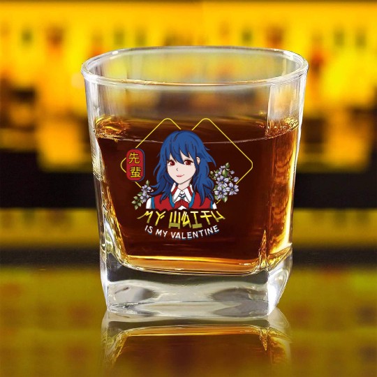 My Waifu Anime Valentines Hearts Day Valentines Square Whiskey Glasses