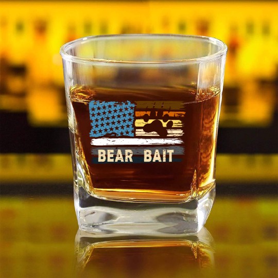 Gay Bear Bait Pride - Subgroup LGBTQ Community Square Whiskey Glasses