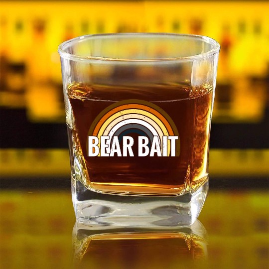 Gay Bear Bait Pride - Subgroup LGBTQ Community Square Whiskey Glasses