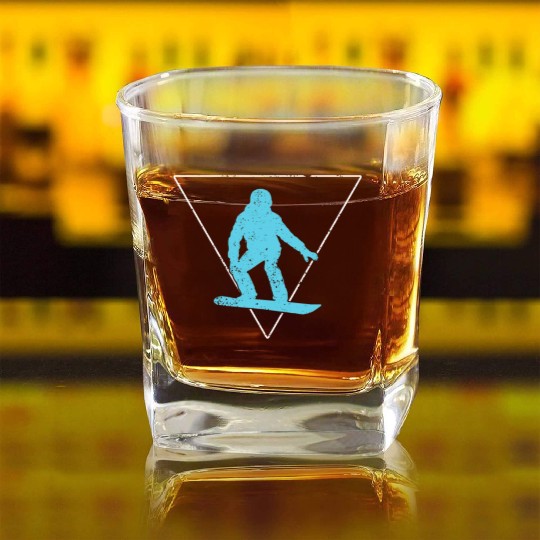 snowboarding Square Whiskey Glasses