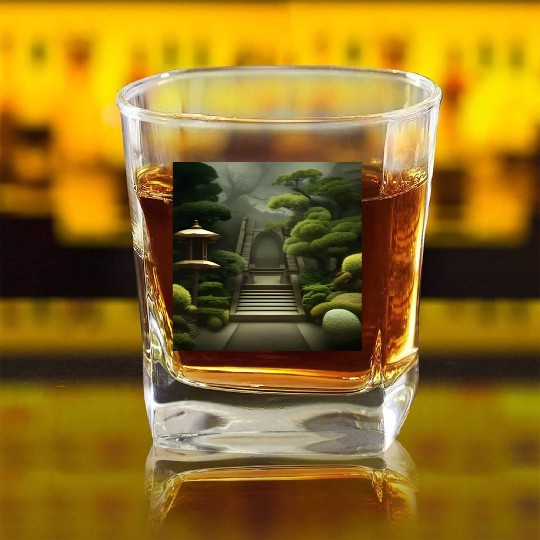 Blossom bonzai trees Square Whiskey Glasses