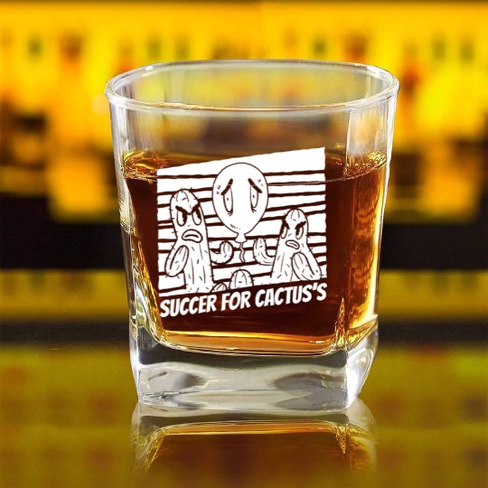 Cactus Gardening Balloon Square Whiskey Glasses