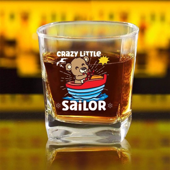 Sailing Sailboat Boating Kid Child Yacht Boat Square Whiskey Glasses