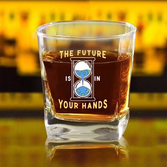 Earth Hour Time Environmentalist Save The Planet Square Whiskey Glasses