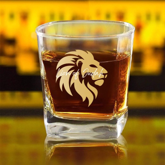 Lion of Judah Square Whiskey Glasses