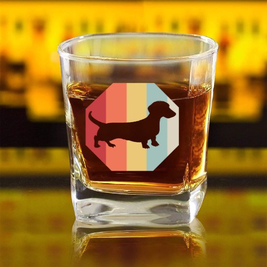Dachshund Gift Dixie Wiener Doxie Dackel Square Whiskey Glasses