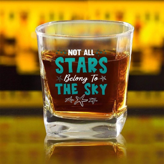 Marine Biology Not All Stars Belong To Marine Life Square Whiskey Glasses