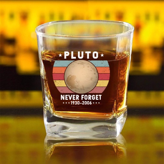Pluto Never Forget 1930-2006 Square Whiskey Glasses