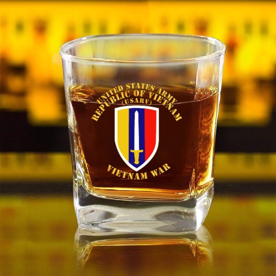Army US Army Vietnam USARV Vietnam War Square Whiskey Glasses