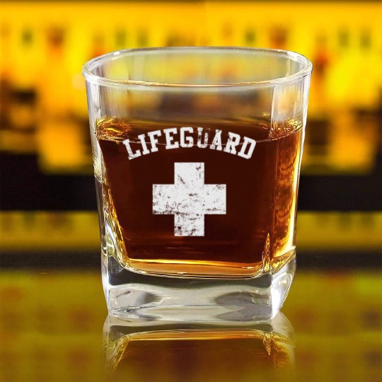 Lifeguard Vintage Square Whiskey Glasses