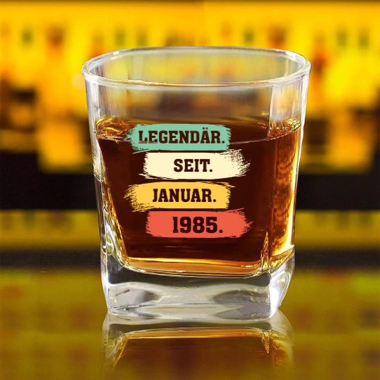Legend Since January 1985 Square Whiskey Glasses