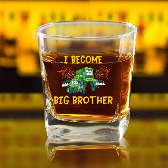 Big brother farmer tractor Square Whiskey Glasses