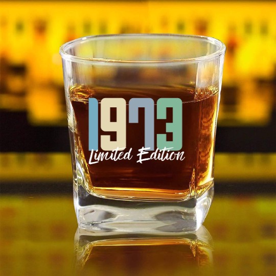 50 Years Vintage 1973 Retro 50th Birthday Square Whiskey Glasses