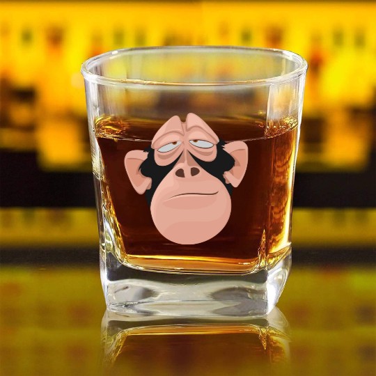 Monkey face Square Whiskey Glasses