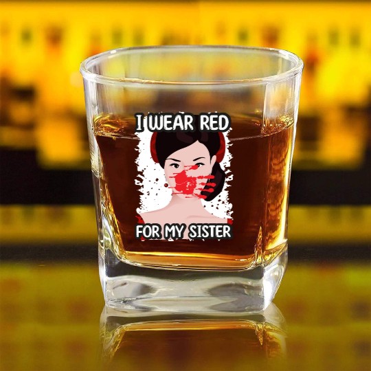 I Wear Red For My Sisters Native American Square Whiskey Glasses