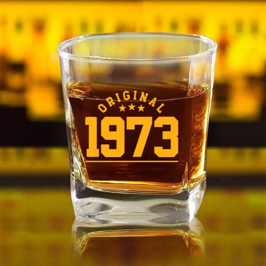 50 Years Vintage 1973 Retro 50th Birthday Square Whiskey Glasses
