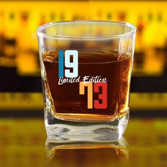 50 Years Vintage 1973 Retro 50th Birthday Square Whiskey Glasses