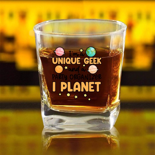 Science Theme Birthday Party Astronomy Astronaut Square Whiskey Glasses