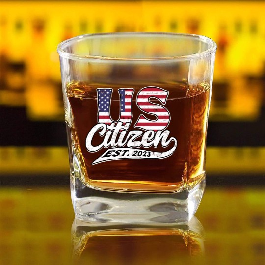 US Immigrant Indigenous USA Immigrants america Square Whiskey Glasses