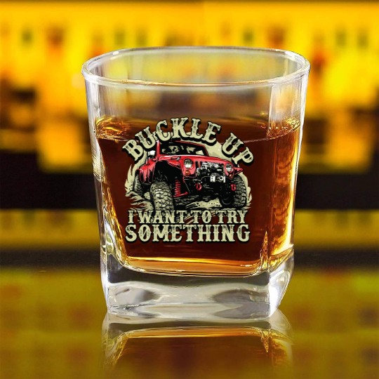 Monster Truck Racer Lifestyle Off Road Racing Gift Square Whiskey Glasses