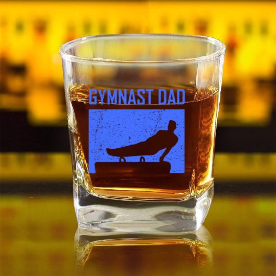 Gymnast Dad Sports Gymnasts Lover Gymnastics Square Whiskey Glasses