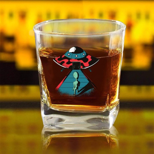 Alien walking to ship Alien walking to ship inspir Square Whiskey Glasses