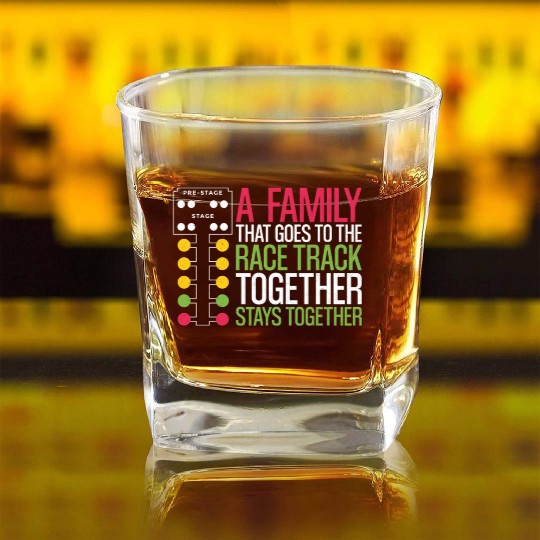 Drag Racing Race Car Family A Square Whiskey Glasses