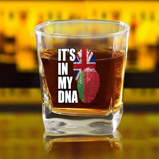 Belarusian And British Mix Heritage DNA Flag Square Whiskey Glasses