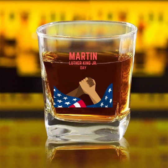 Martin Luther king jr. day Square Whiskey Glasses