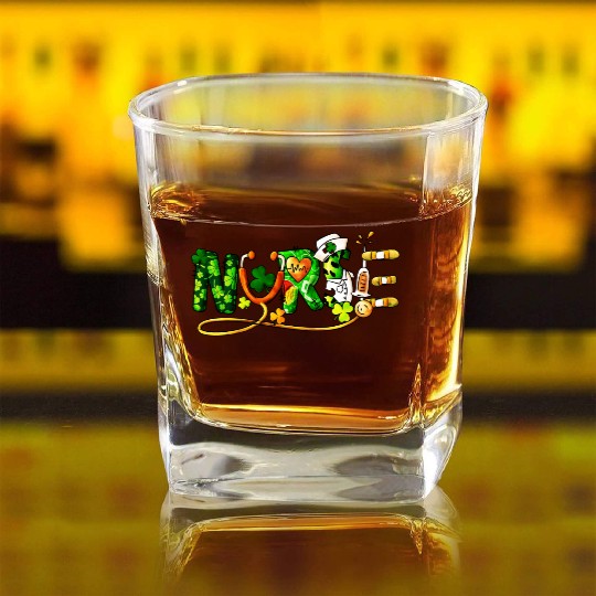 St Patricks Day, Nurse Square Whiskey Glasses