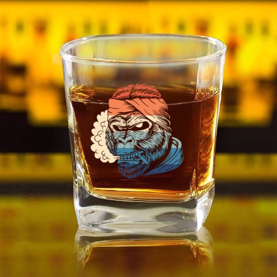 Monkey Square Whiskey Glasses