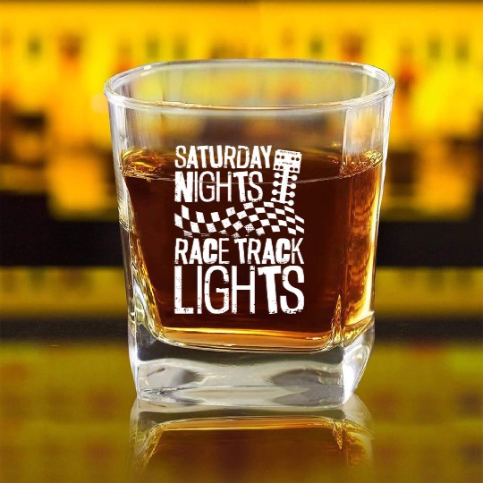 Drag Racing Race Car Saturday Square Whiskey Glasses