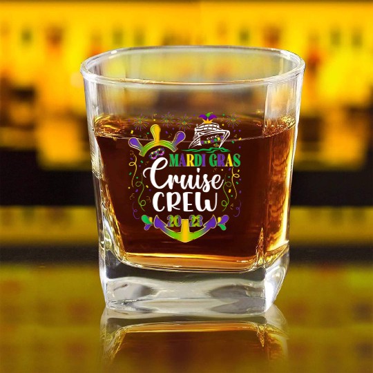 Mardi Gras Cruise 2023 New Orleans Carnival Vacati Square Whiskey Glasses