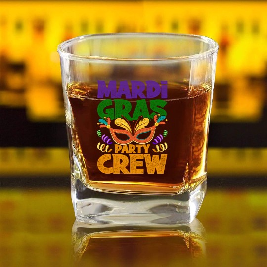 Mardi Gras - Party Crew Square Whiskey Glasses
