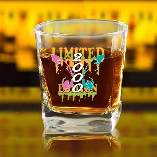 2000 Born Limited Edition Butterfly Gift Square Whiskey Glasses
