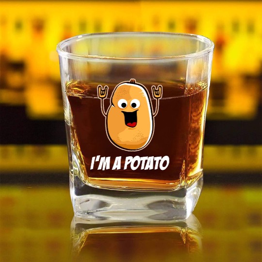 I'm A Potato Sweet Potato Square Whiskey Glasses