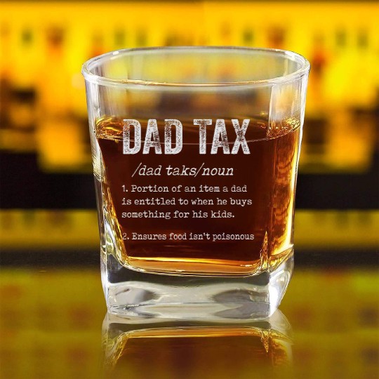 Vintage Dad Tax Definition Men Funny Father's Day Square Whiskey Glasses