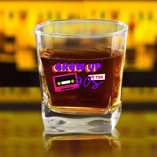 Grew up in the 90s - Nostalgia Square Whiskey Glasses