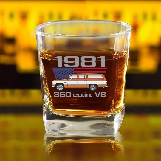 1981 Burnt Orange Square Whiskey Glasses